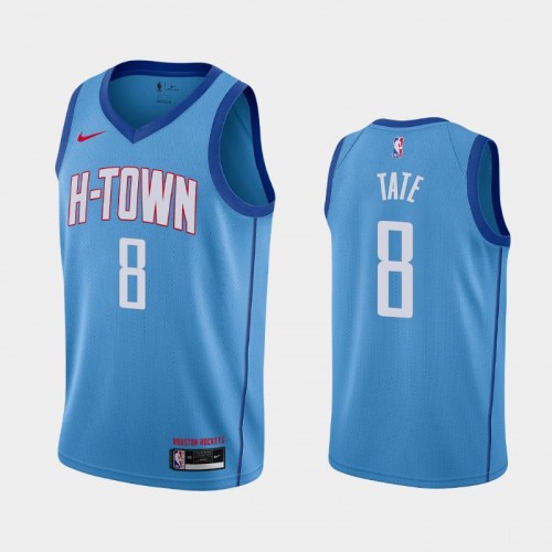 Men's Houston Rockets #8 Jae'Sean Tate 2020-21 City Blue Jersey