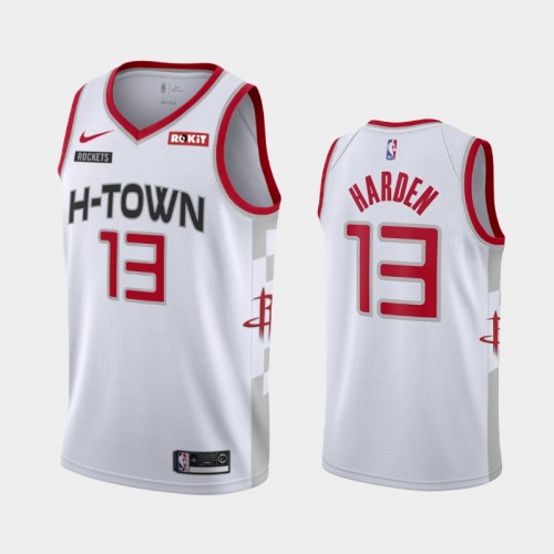 Men's Houston Rockets #13 James Harden 2019-20 City White Jersey