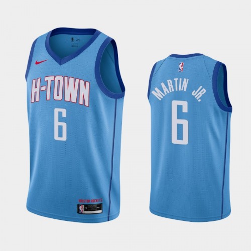 Men's Houston Rockets #6 Kenyon Martin Jr. 2020-21 City Blue Jersey