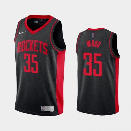 Men's Houston Rockets #35 Christian Wood 2021 Earned Black Jersey