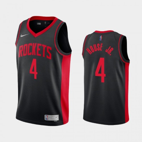 Men's Houston Rockets #4 Danuel House Jr. 2021 Earned Black Jersey