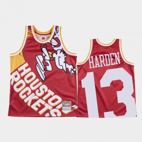 Houston Rockets #13 James Harden Red Big Face Jersey - 1971 Original Logo