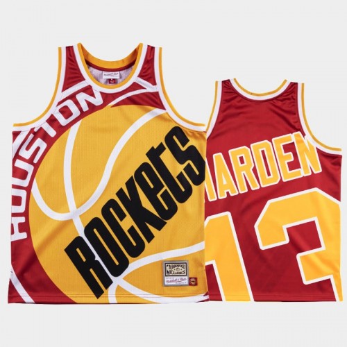 Houston Rockets #13 James Harden Red Big Face Jersey - HWC
