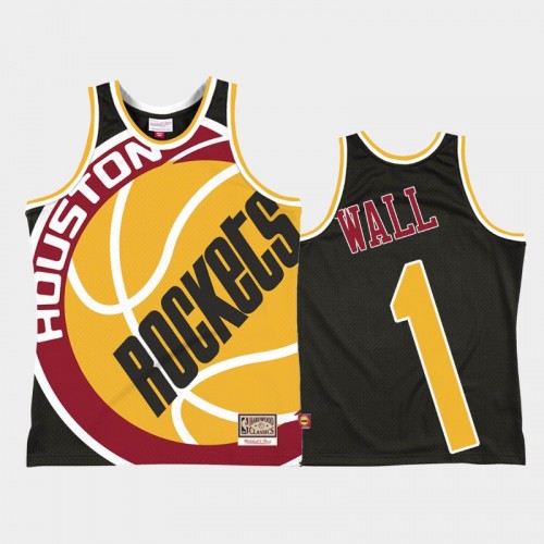 Houston Rockets #1 John Wall Black Big Face 2.0 Jersey