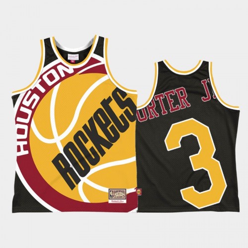 Houston Rockets #3 Kevin Porter Jr. Black Big Face 2.0 Jersey