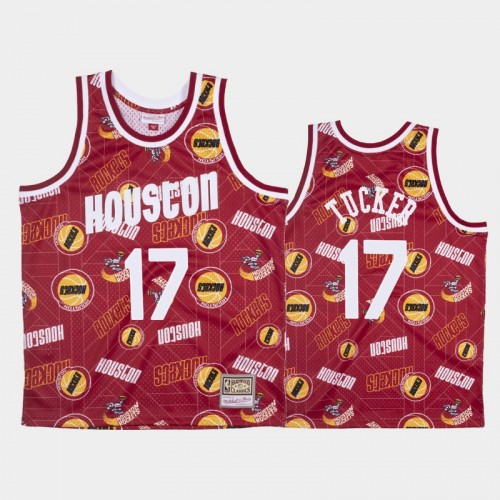 P.J. Tucker Houston Rockets #17 Red Tear Up Pack Hardwood Classics Jersey