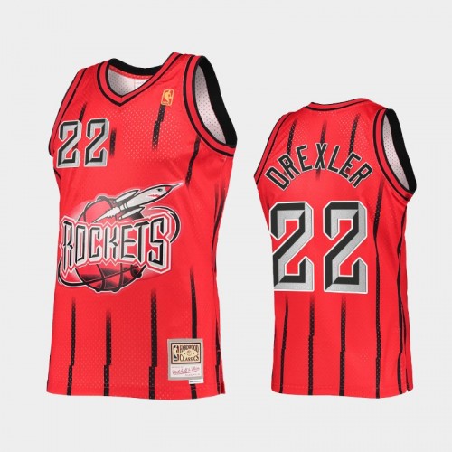 Clyde Drexler Men #22 Reload 2.0 Throwback 90s Red Jersey