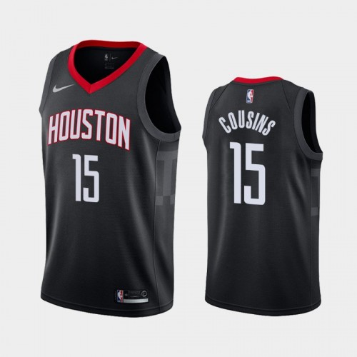 Men's Houston Rockets DeMarcus Cousins #15 2020-21 Statement Black Jersey