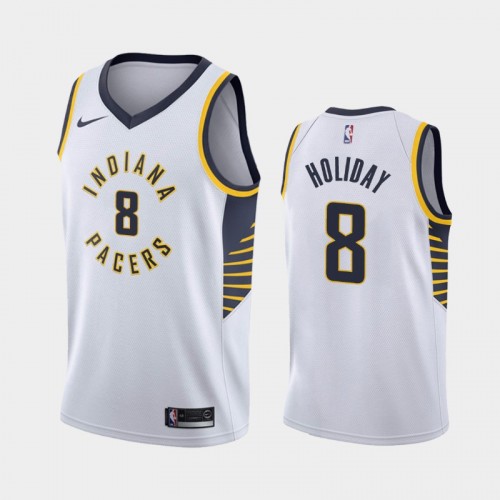 Men's Indiana Pacers Justin Holiday #8 2020-21 Association White Jersey