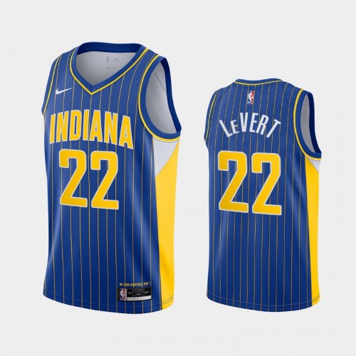 Men's Indiana Pacers #22 Caris LeVert 2021 City Blue Jersey