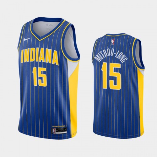 Men's Indiana Pacers #15 Naz Mitrou-Long 2020-21 City Royal Jersey