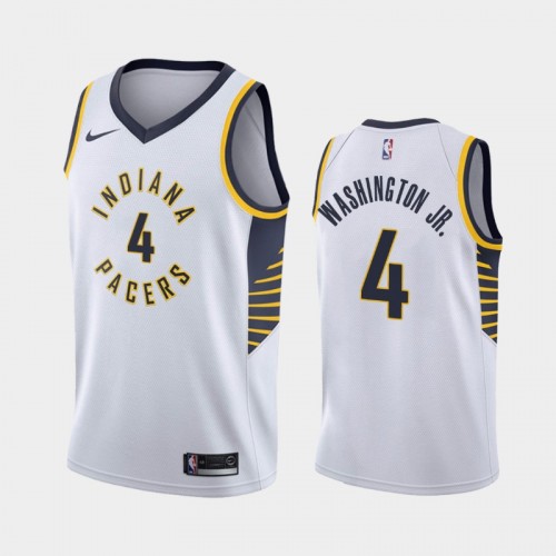 Indiana Pacers Duane Washington Jr. Men #4 Classic Edition 2021 NBA Draft White Jersey