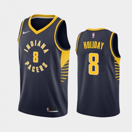 Men's Indiana Pacers Justin Holiday #8 2020-21 Icon Navy Jersey