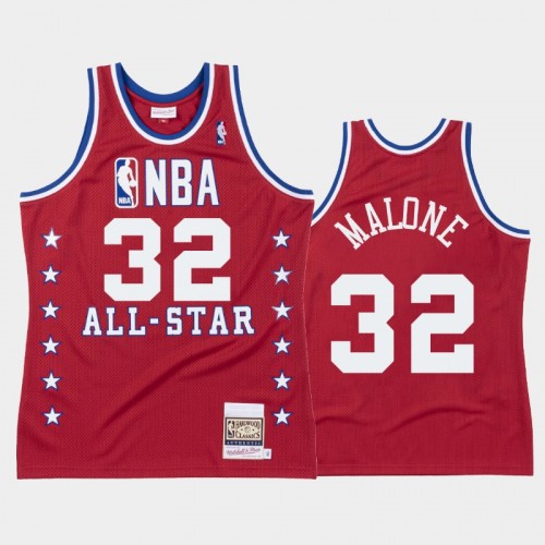 Jazz #32 Karl Malone 1988 NBA All-Star Western Conference Red Jersey