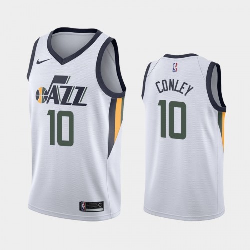 Utah Jazz Association #10 Mike Conley White 2019-20 Jersey