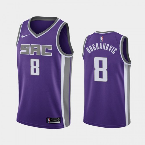 Sacramento Kings Icon #8 Bogdan Bogdanovic Purple 2019 season Jersey