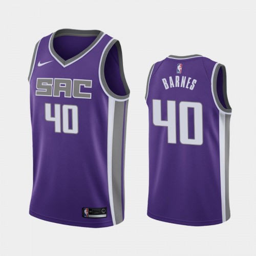Sacramento Kings Icon #40 Harrison Barnes Purple 2019 season Jersey