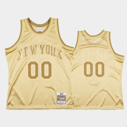 Limited Gold New York Knicks #00 Custom Midas SM Jersey