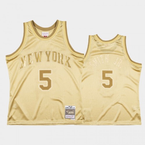 Limited Gold New York Knicks #5 Dennis Smith Jr. Midas SM Jersey
