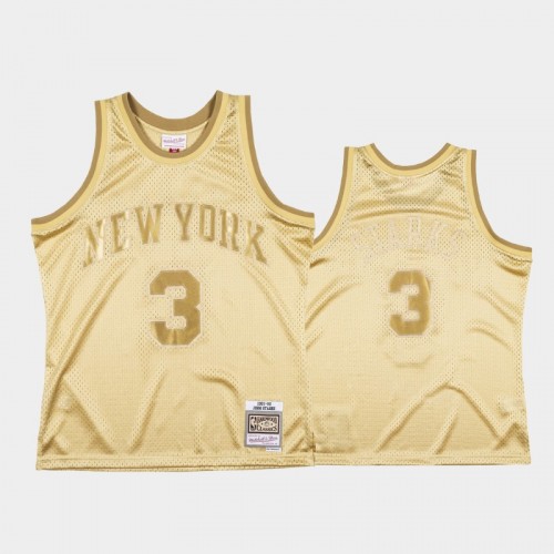 Limited Gold New York Knicks #3 John Starks Midas SM Jersey