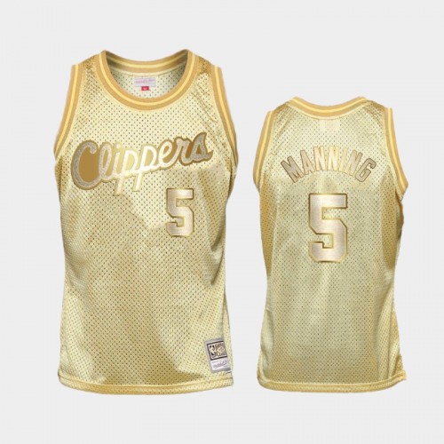 Limited Gold Los Angeles Clippers #5 Danny Manning Midas SM Jersey