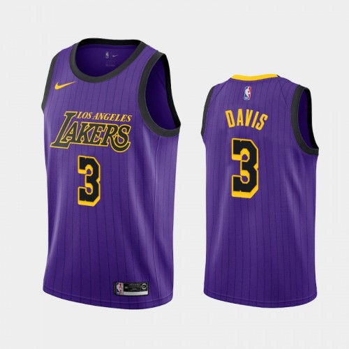 Los Angeles Lakers City #3 Anthony Davis Purple 2019-20 Jersey