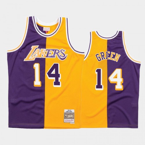 Lakers #14 Danny Green Split Hardwood Classics Purple Gold Jersey