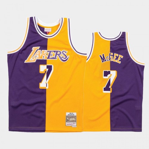 Lakers #7 JaVale McGee Split Hardwood Classics Purple Gold Jersey