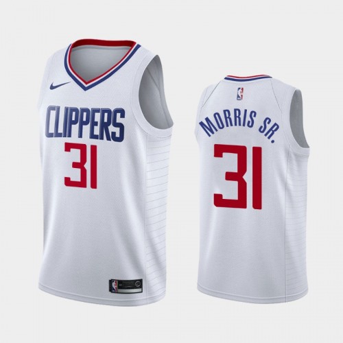 Men's Los Angeles Clippers #31 Marcus Morris Sr. 2019-20 Association White Jersey