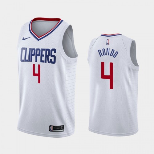 Men's Los Angeles Clippers Rajon Rondo #4 2021 Association White Jersey