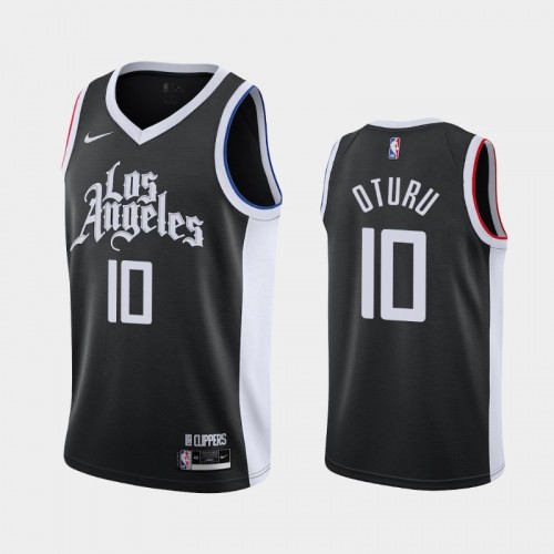 Men's Los Angeles Clippers #10 Daniel Oturu 2020-21 City Black Jersey