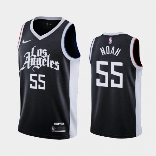 Men's Los Angeles Clippers #55 Joakim Noah 2020-21 City Black Jersey