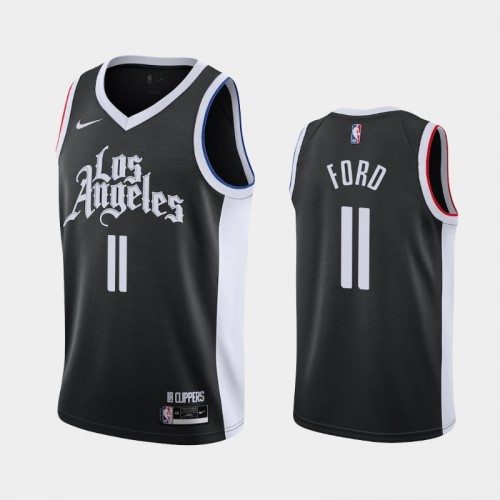 Men's Los Angeles Clippers #11 Jordan Ford 2020-21 City Black Jersey