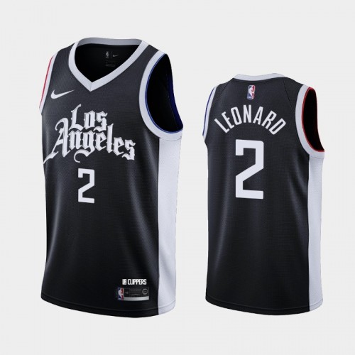 Men's Los Angeles Clippers #2 Kawhi Leonard 2020-21 City Black Jersey