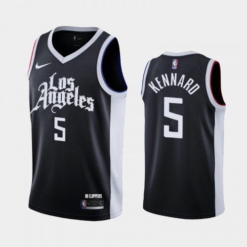 Men's Los Angeles Clippers #5 Luke Kennard 2020-21 City Navy Jersey