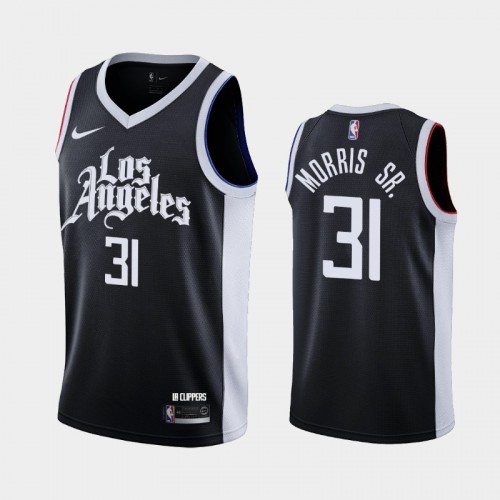 Men's Los Angeles Clippers Marcus Morris Sr. #31 2020-21 City Black Jersey