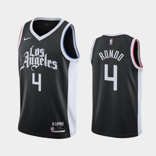 Men's Los Angeles Clippers Rajon Rondo #4 2021 City Black Jersey