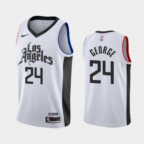 Men's Los Angeles Clippers #24 Paul George 2019-20 Classic White Jersey