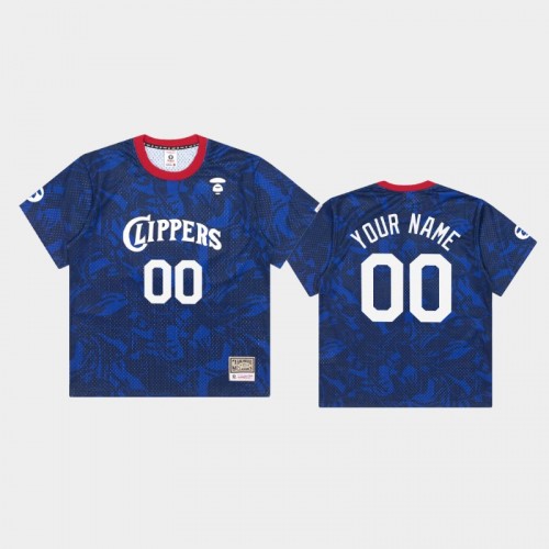 Men's Los Angeles Clippers #00 Custom Royal Aape Jersey