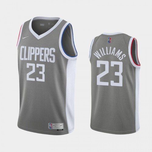 Men's Los Angeles Clippers #23 Lou Williams 2021 Earned Gray Jersey