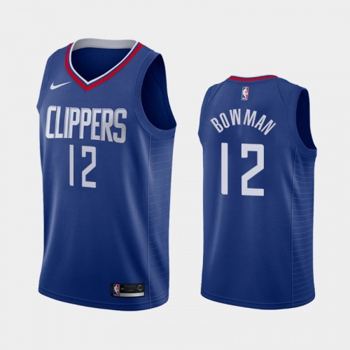 Men's Los Angeles Clippers Ky Bowman #12 2020-21 Icon Blue Jersey