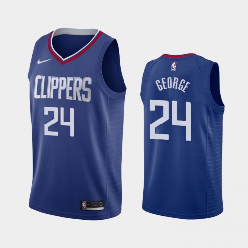 Men's Los Angeles Clippers #24 Paul George 2019-20 Icon Royal Jersey