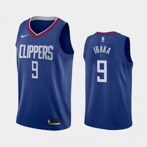 Men's Los Angeles Clippers Serge Ibaka #9 2020-21 Icon Blue Jersey