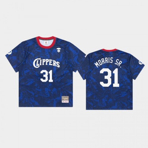 Men's Los Angeles Clippers #31 Marcus Morris Sr. Royal Aape Jersey