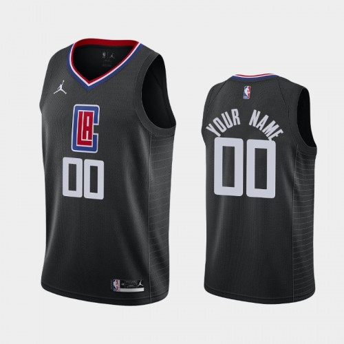 Men's Los Angeles Clippers #00 Custom 2020-21 Statement Black Jersey