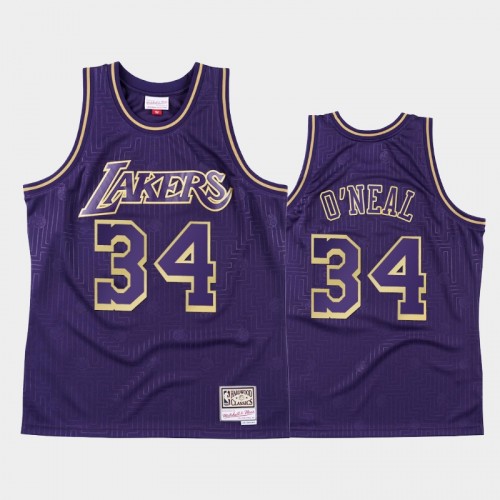 Men's Los Angeles Lakers #34 Shaquille O'Neal Purple 2020 Chinese New Year Hardwood Classics Jersey