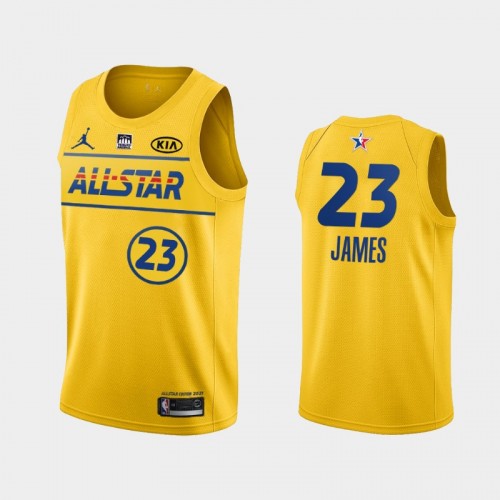 Men's LeBron James #23 2021 NBA All-Star Western Gold Jersey