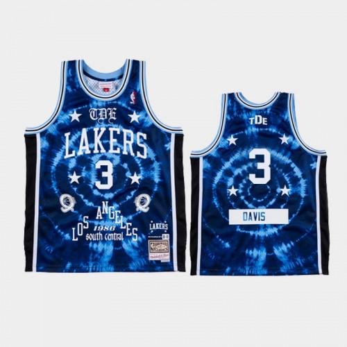 Men's Los Angeles Lakers #3 Anthony Davis Royal NBA Remix Jersey - Schoolboy Q