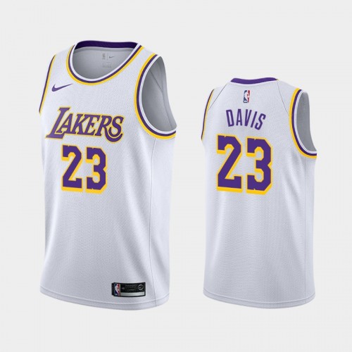 Men Los Angeles Lakers Anthony Davis #23 2021-22 Association Trade Numbers White Jersey
