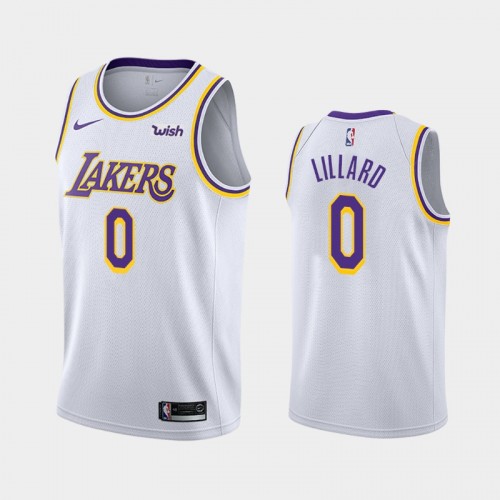 Damian Lillard Men #0 Association Edition White Jersey